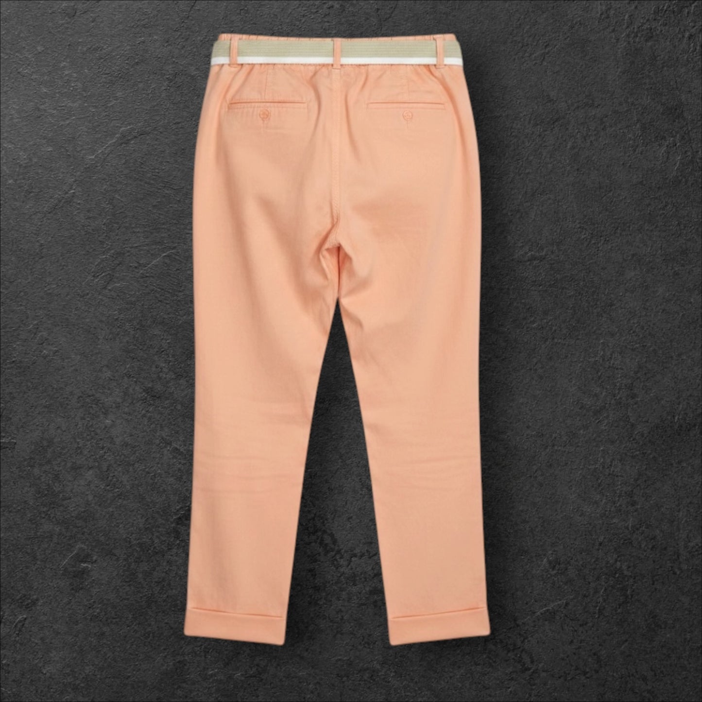 Pantaloni Lejeri cu Centură – Piersică – Mărime Unică