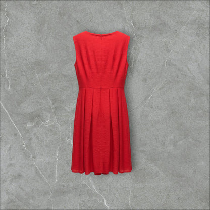 Rochie A-Line cu Fustă Plisată Roșu Intens