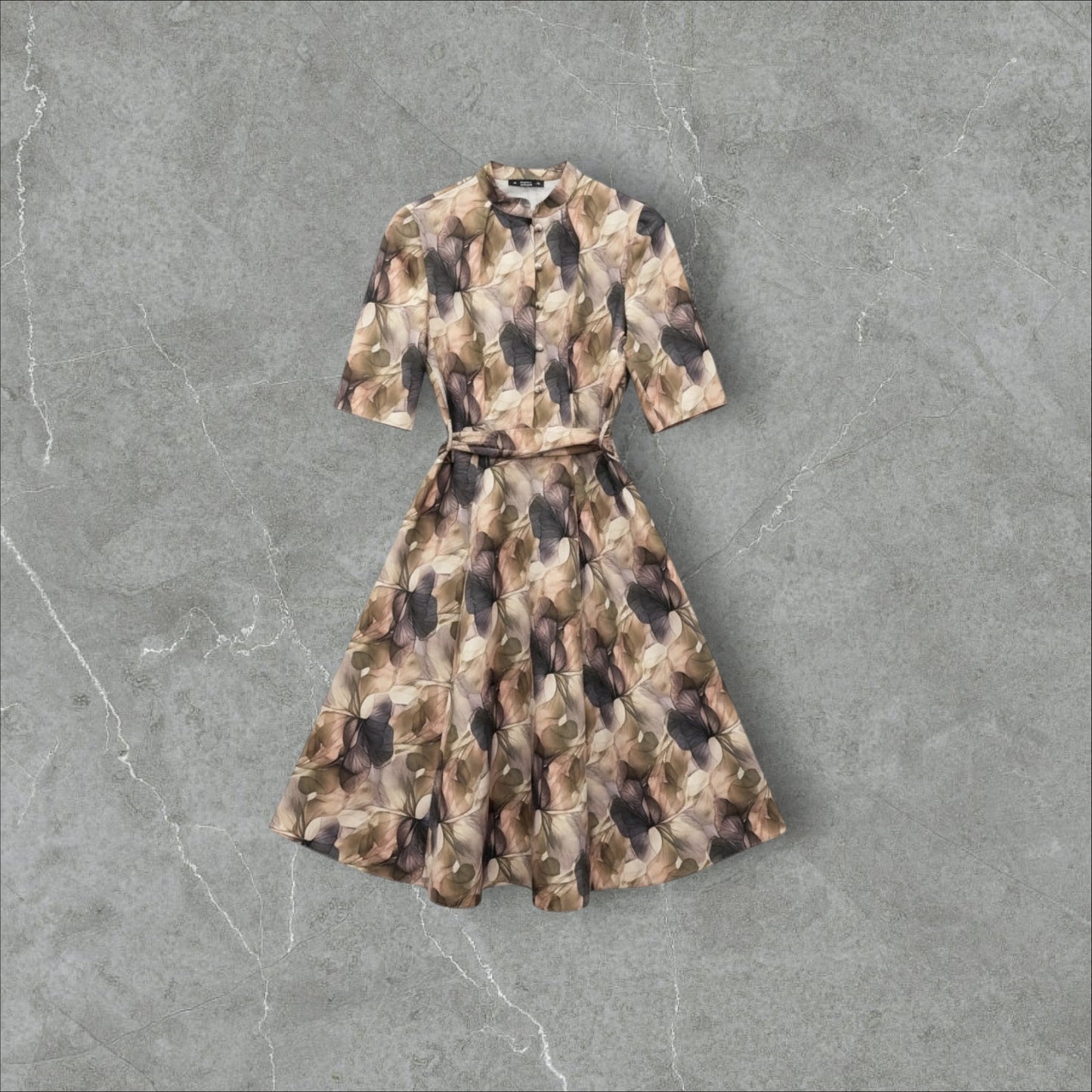 Rochie A-Line cu Imprimeu Petale