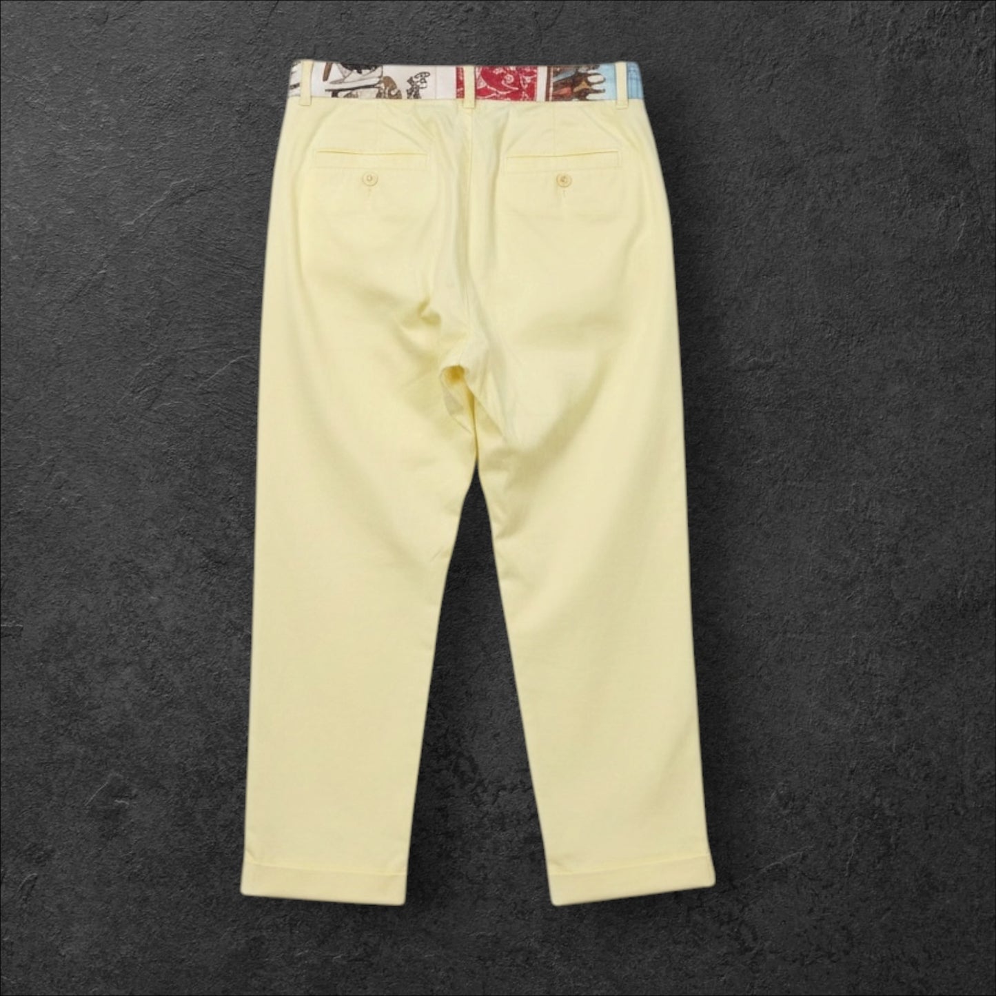 Pantaloni Casual cu Eșarfă – Galben Pai – Mărime Unică